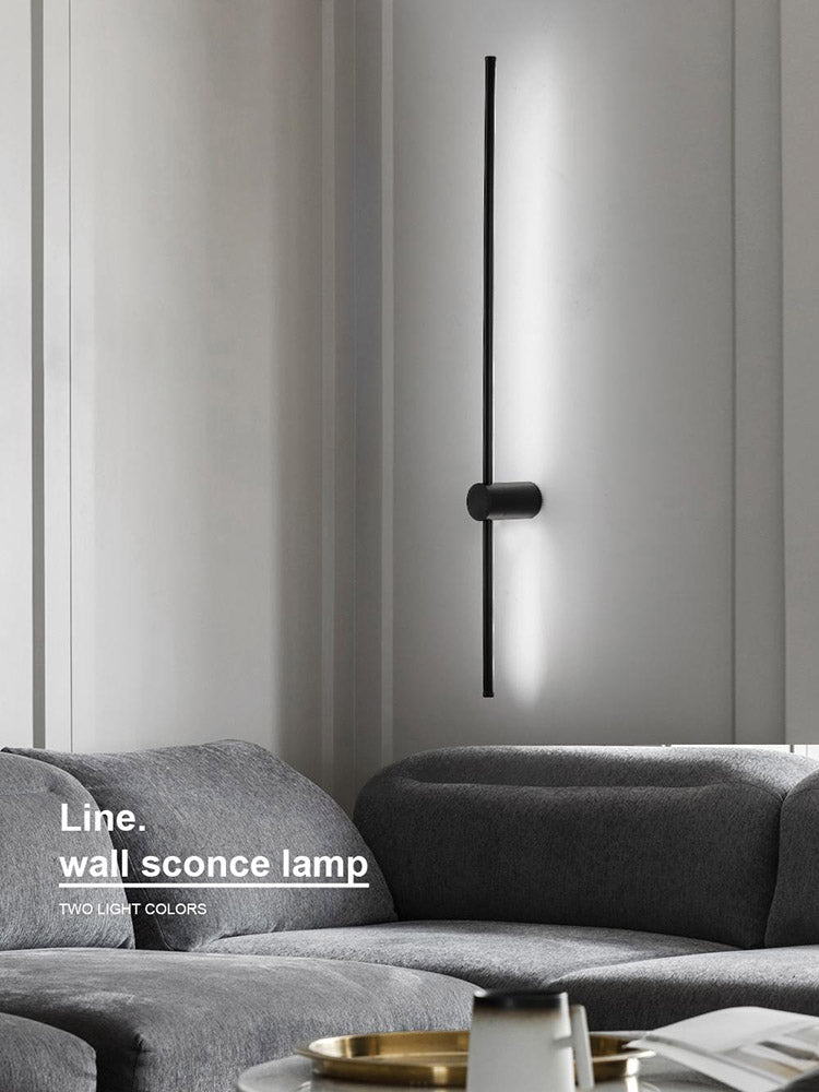 Modern Sleek Black Wall Light Linear Strip Wall Scone