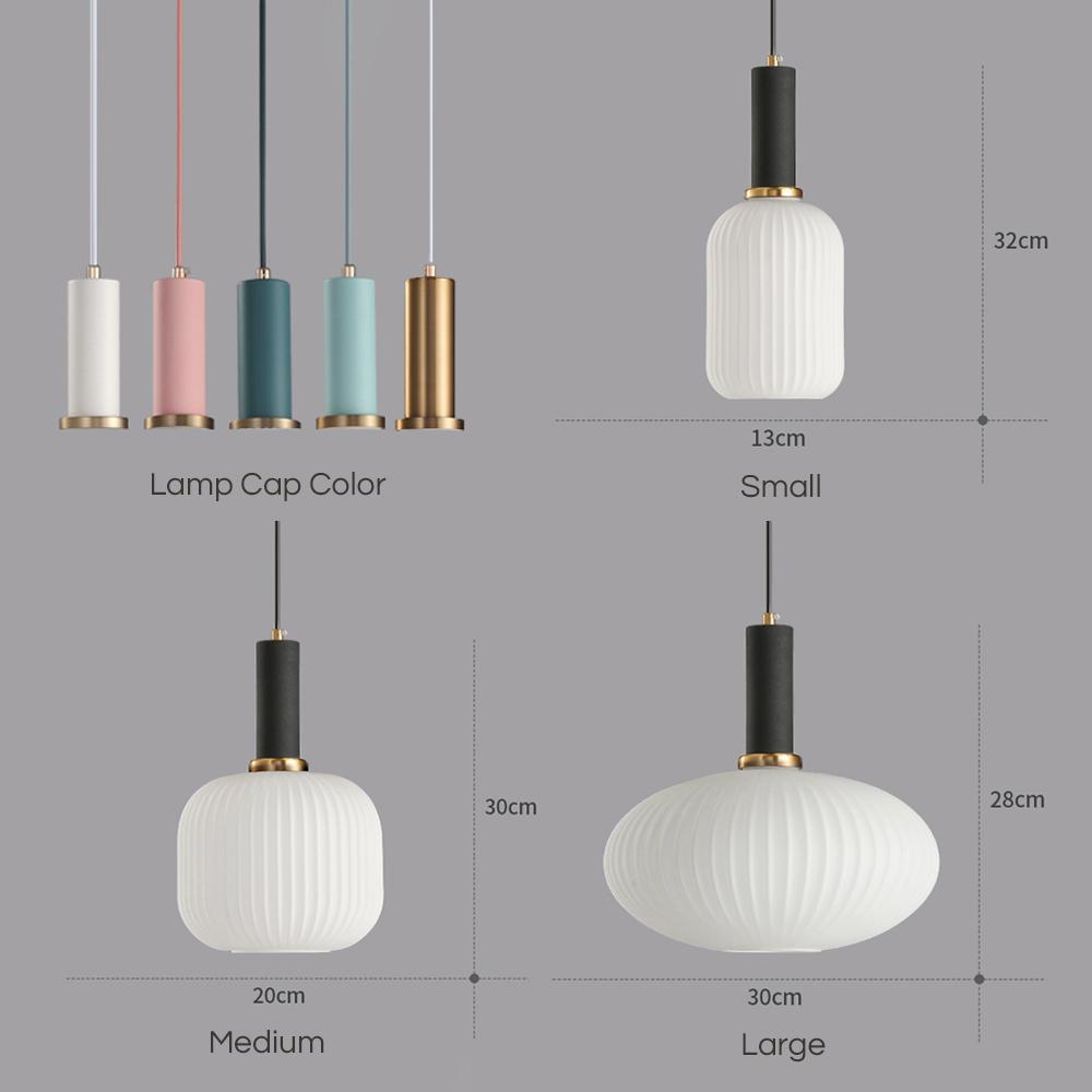 Nordic fluted glass pendant light modern home decor scandinavian pendant lights
