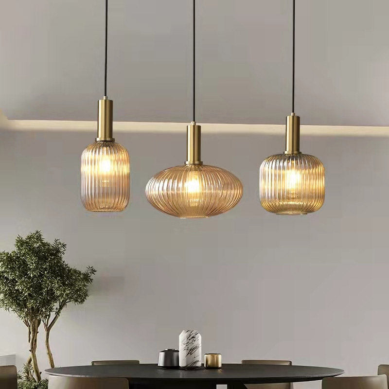 Nordic pendant lights for dining table in bronze color