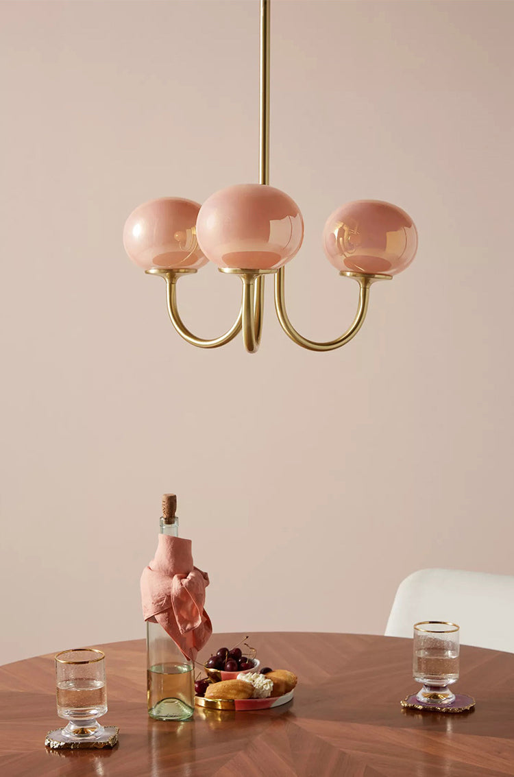 elegance pink art deco chandelier pendant light