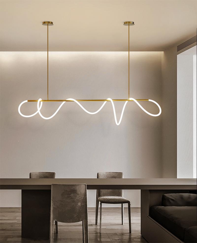 Gold Pendant Light for bar island dining table led tube pendant lights for luxury interior