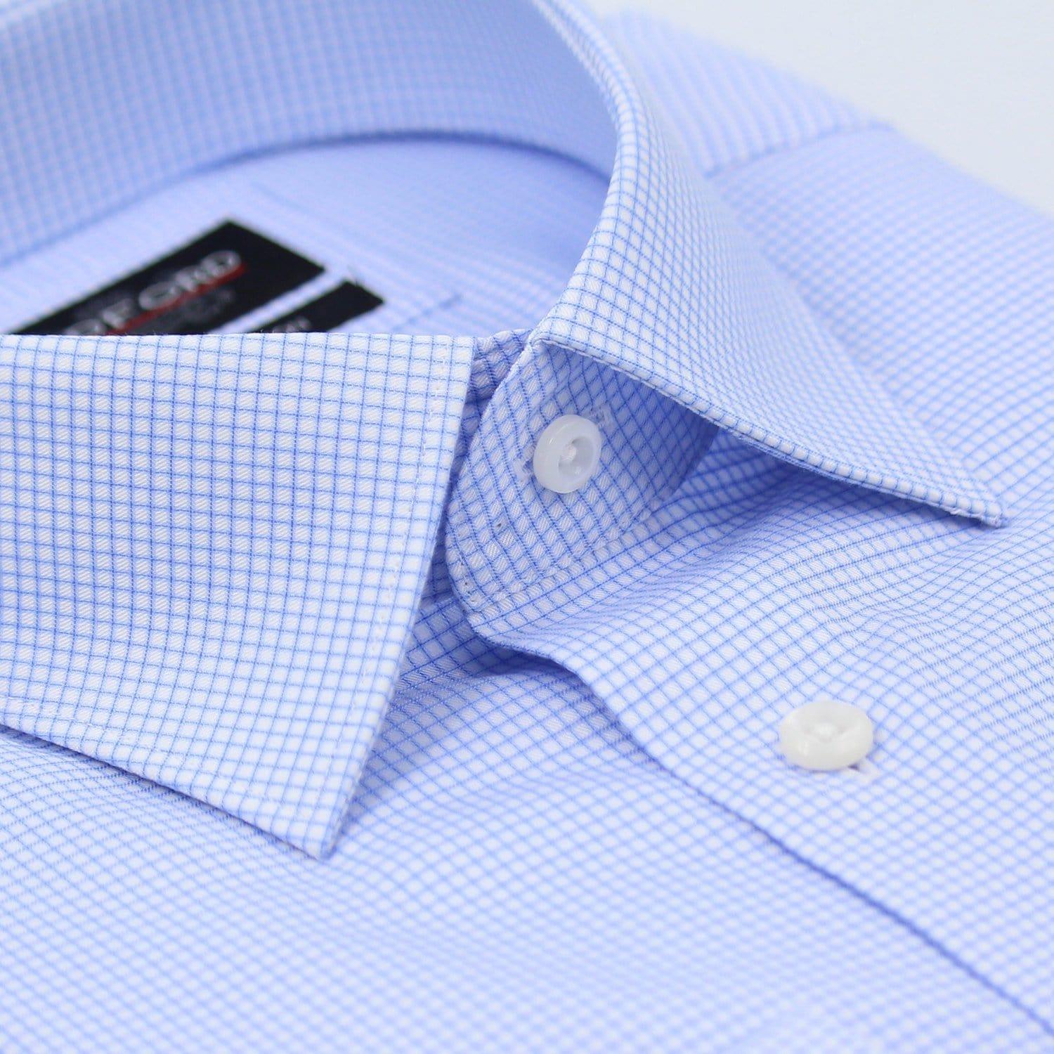 Non-Iron Blue Micro-check Shirt