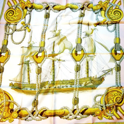 Hermes Silk Scarf Tribord 1968 Mint 