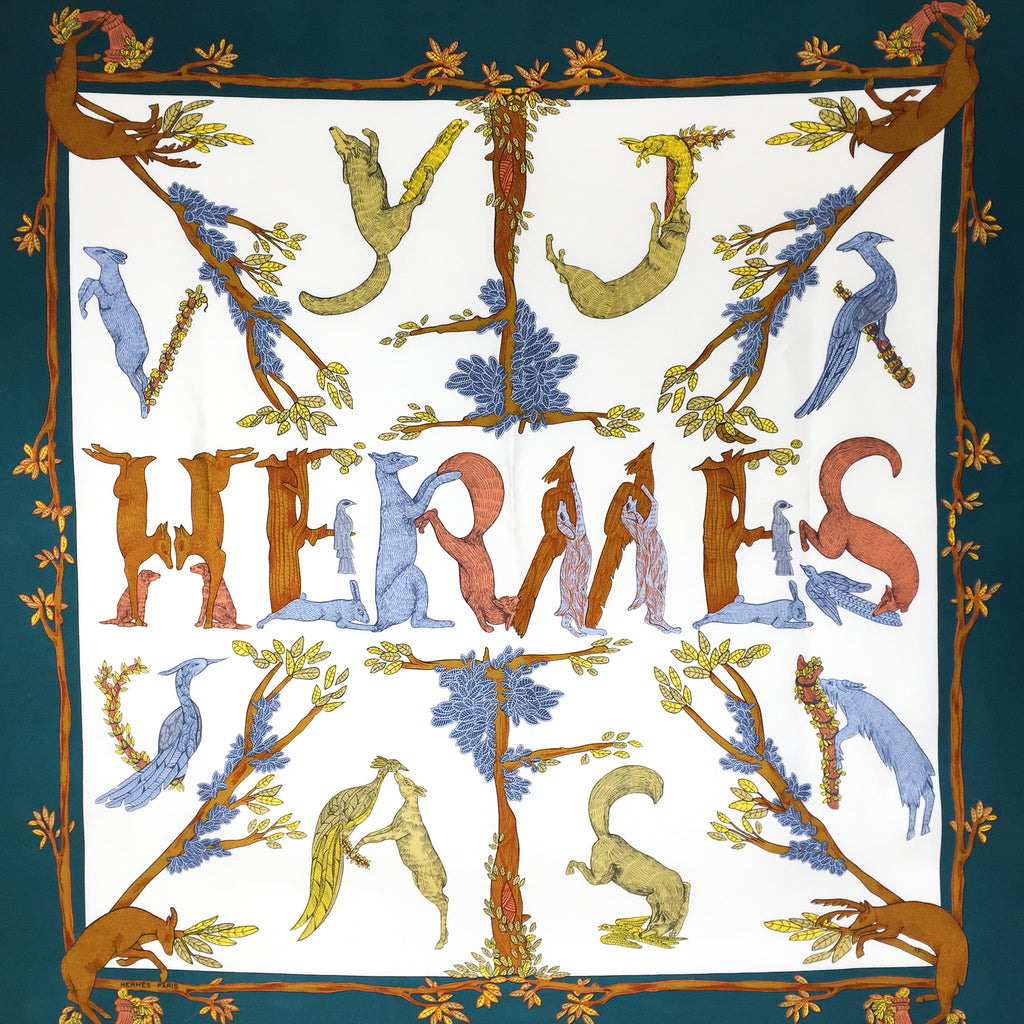 hermes alphabet scarf