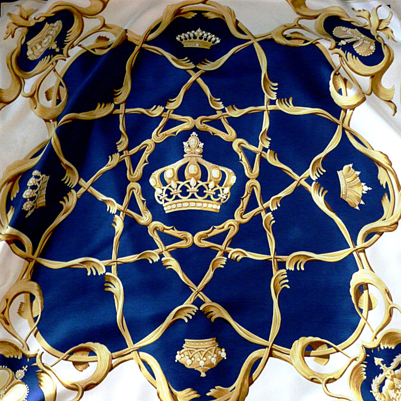 hermes scarf blue and gold