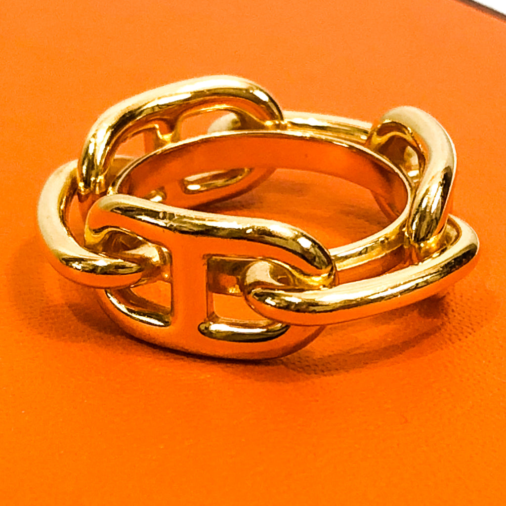 hermes gold scarf ring