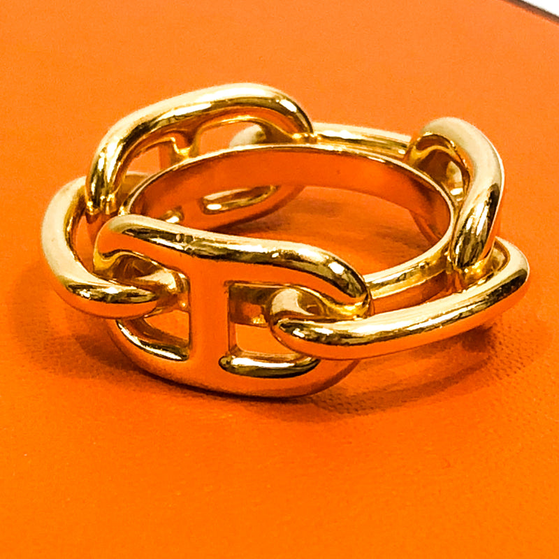 Hermes Scarf Ring Chaine D’Ancre Gold Tone – Carre de Paris