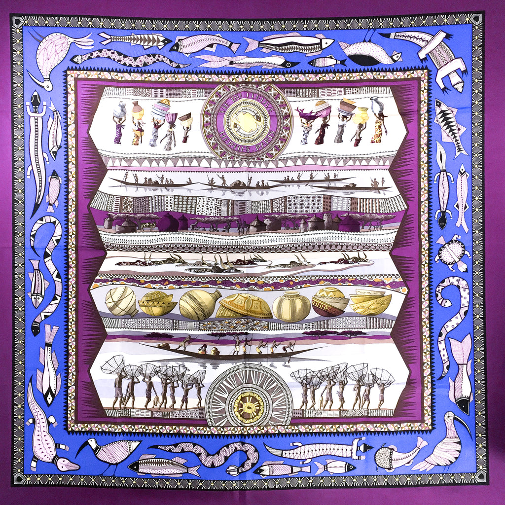 purple hermes scarf