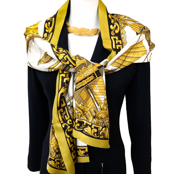 hermes yellow scarf