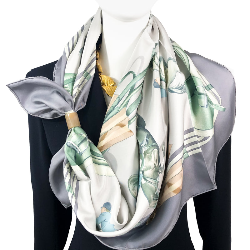 grey hermes scarf