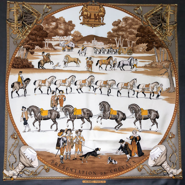 Presentation de Chevaux Hermes Scarf - Vintage – Carre de Paris