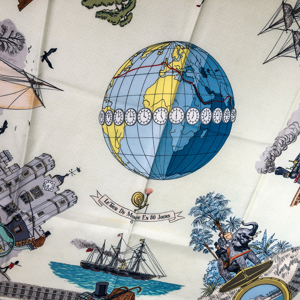 Le Tour Du Monde En 80 Jours Hermes Silk Scarf By Philippe Ledoux Ve Carre De Paris