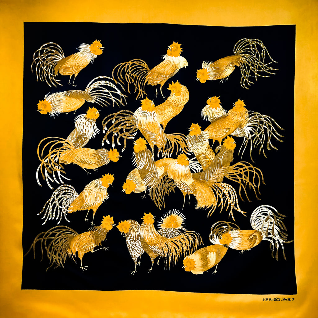 hermes rooster scarf