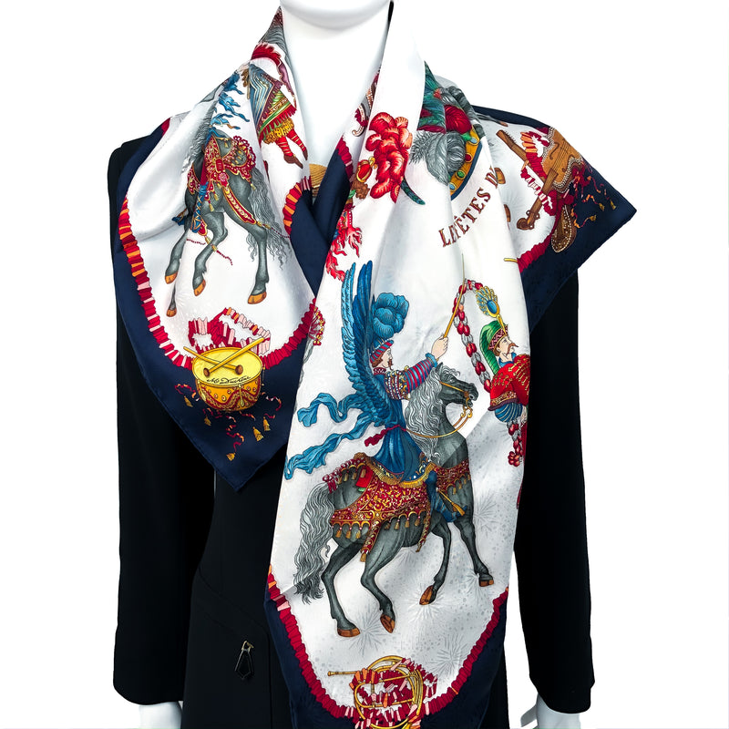 Les Fetes du Roi Soleil Hermes Scarf by Michel Duchene 90 cm Silk