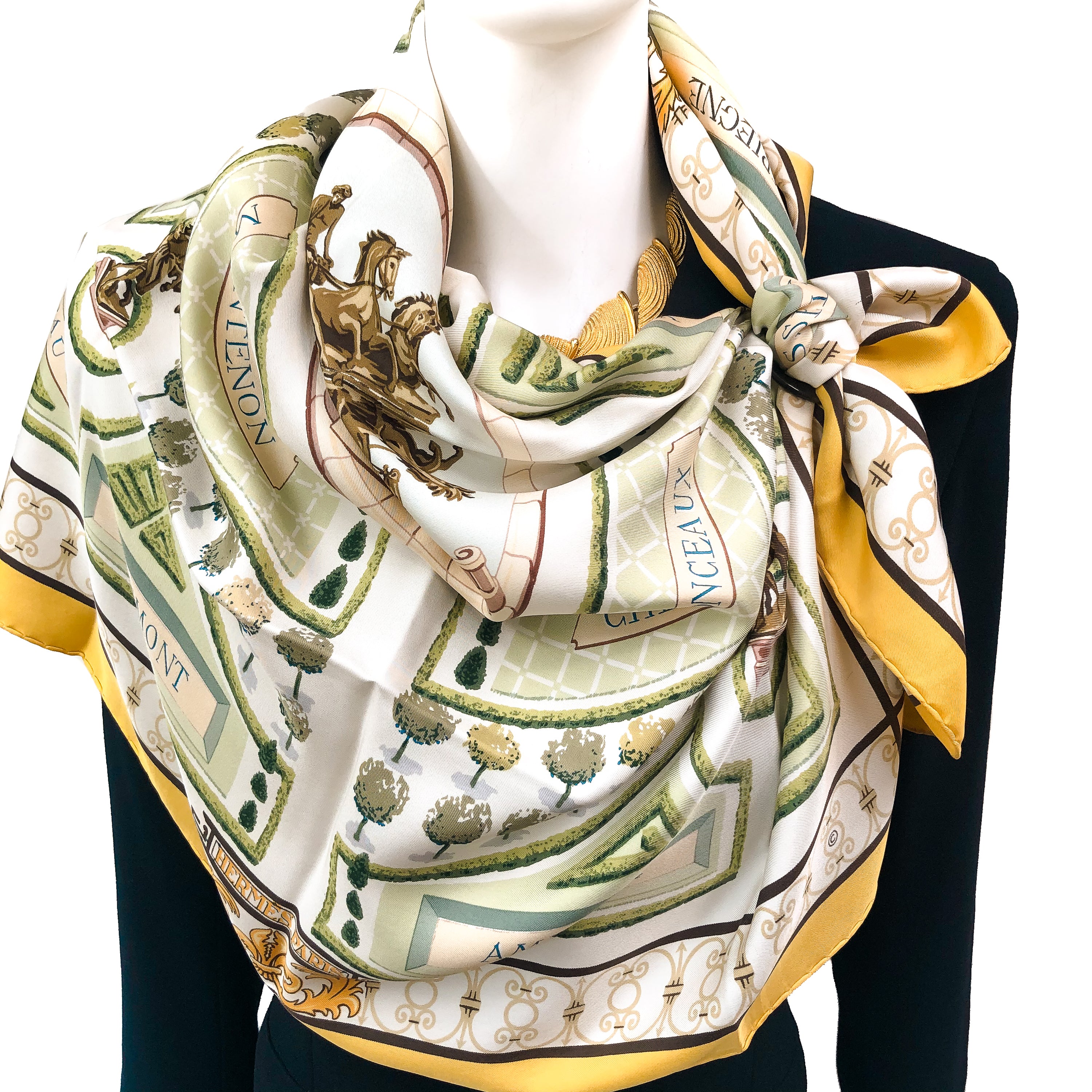 Les Jardins de Versailles Hermes Silk Scarf RARE