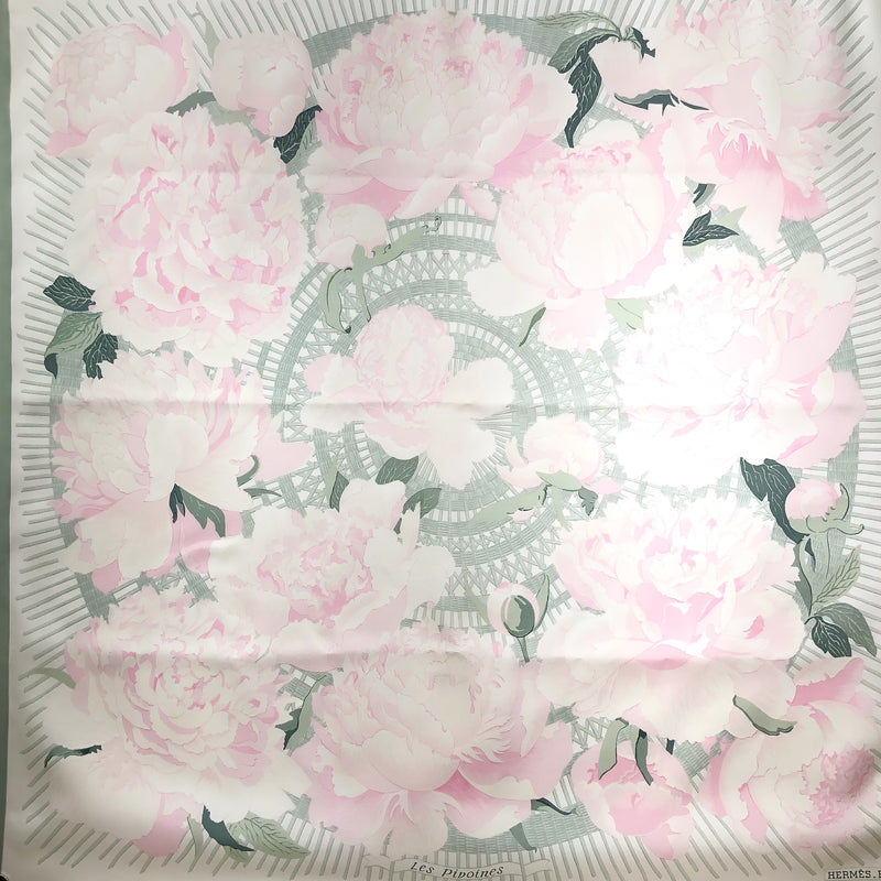 hermes les pivoines scarf