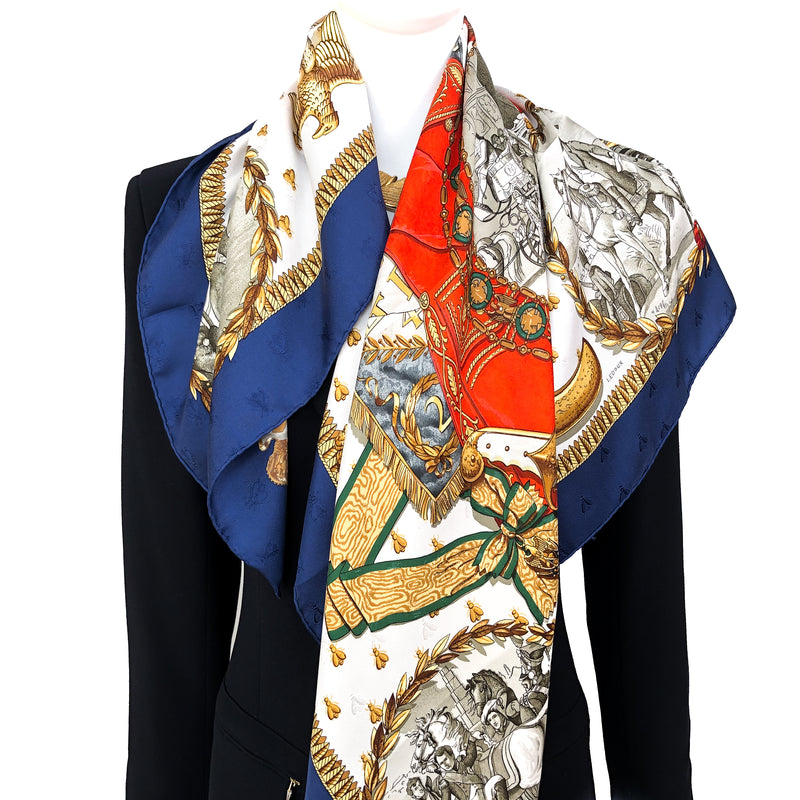 Napoleon Hermes Scarf by Philippe Ledoux 90 cm Silk Bee Jacquard ...