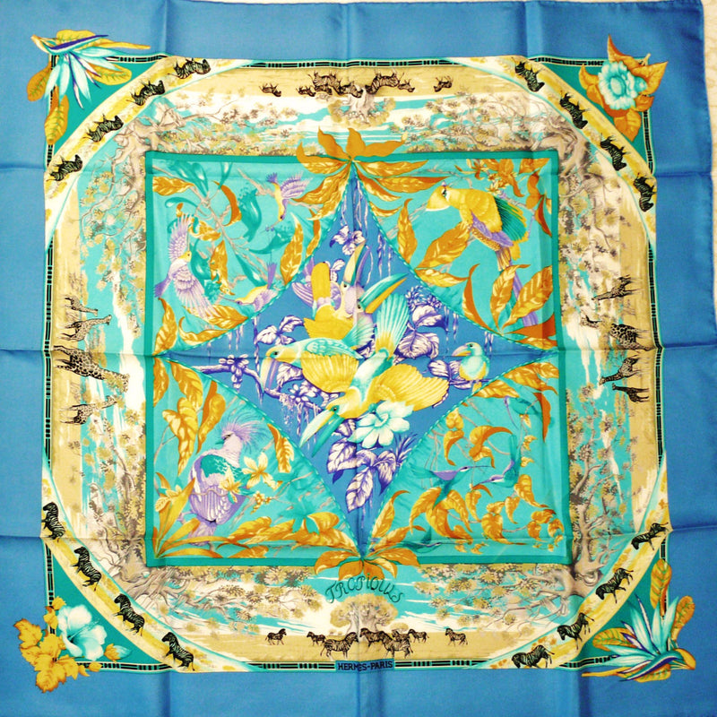 Vintage Hermes Silk Scarf Tropiques 