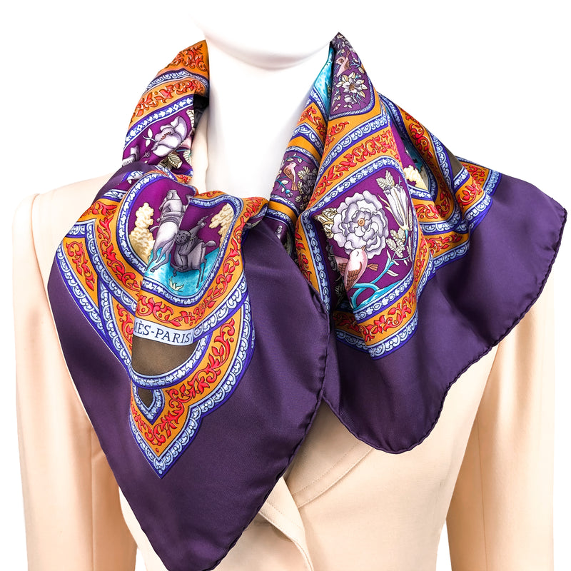 purple hermes scarf