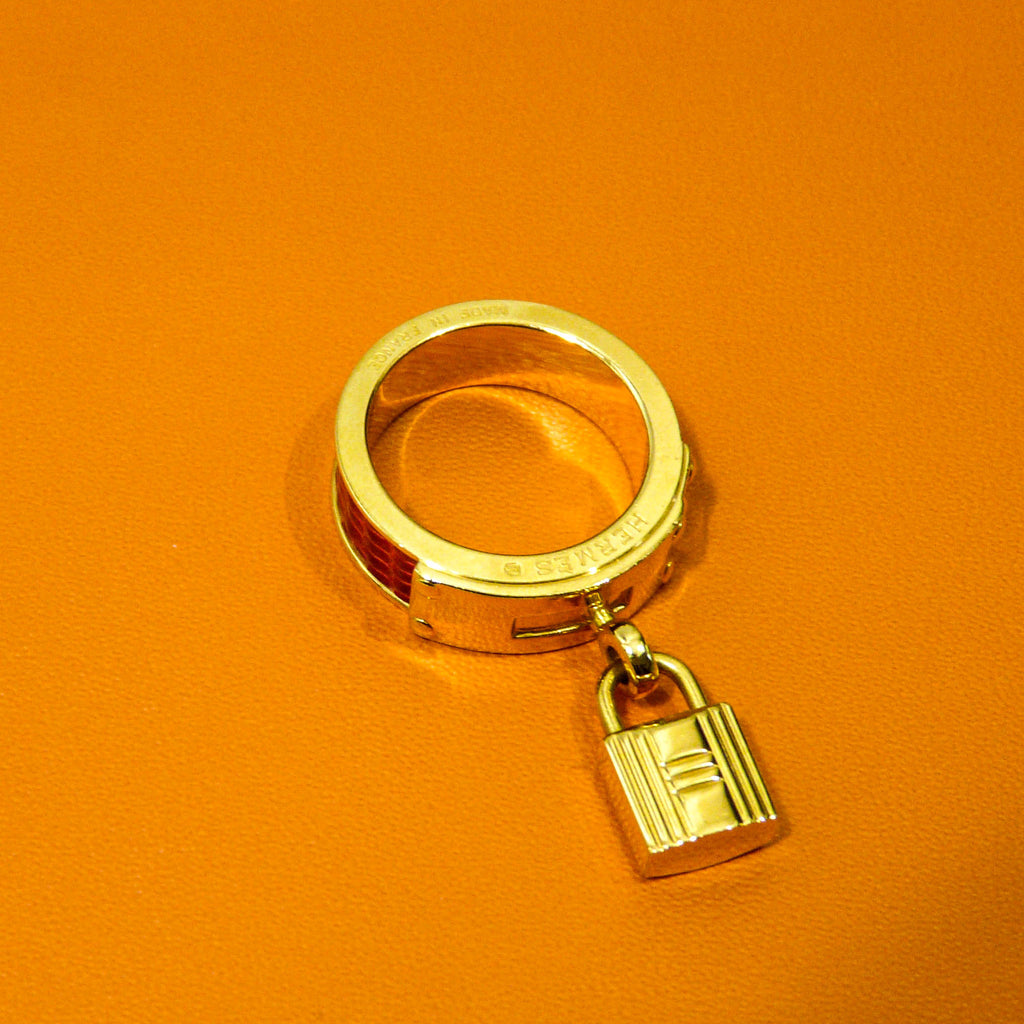 hermes gold scarf ring