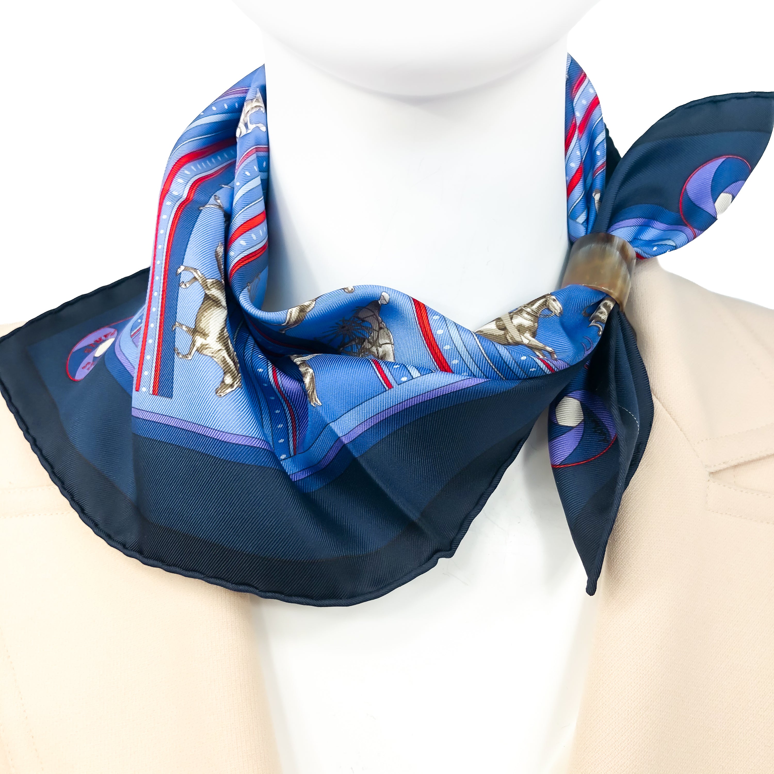 Sequences Hermes Pocket Square by Caty Latham Silk 42 cm – Carre de Paris