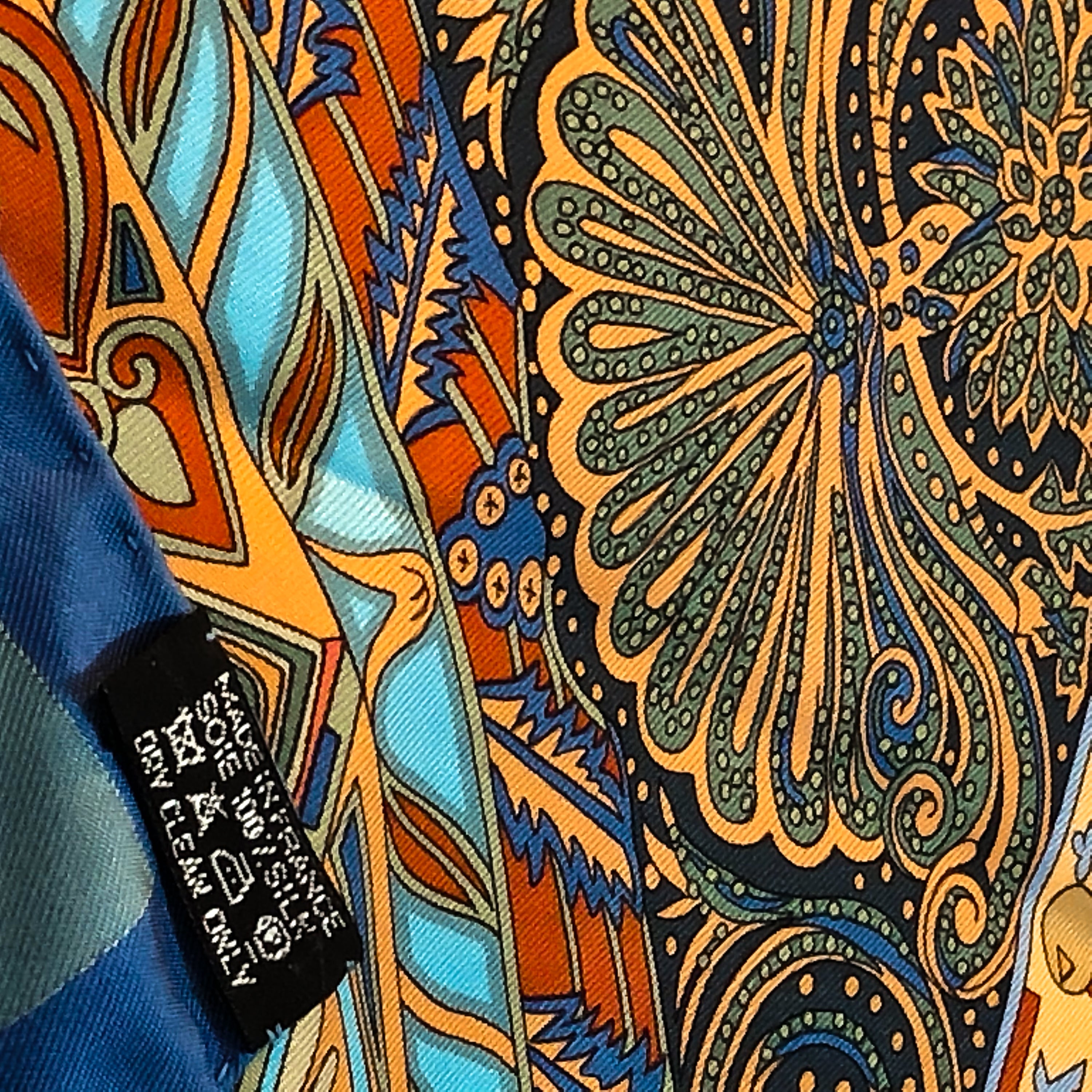 Sur Un Tapis Volant Hermes Scarf by Annie Faivre 90 cm Silk Blue CW ...