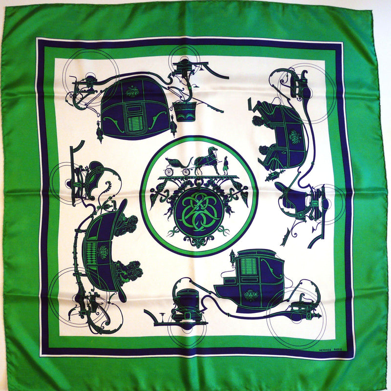 Vintage Hermes Silk Scarf Ex Libris Hugo Grygkar 1946 RARE – Carre de Paris