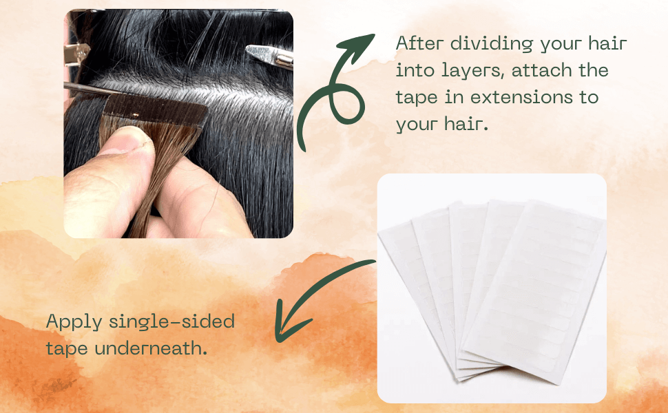 apply tape in hair by using single sided tape