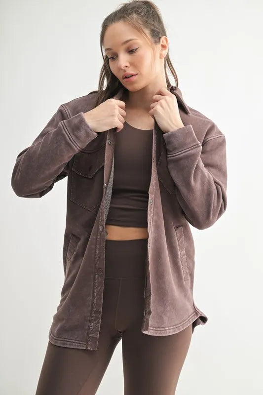 MONO B Snap-On Shacket with Pockets