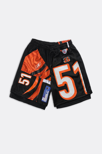 Rework Unisex Bengals NFL Jersey Shorts - Women-s, Men-XS