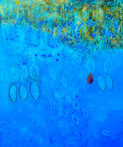 Water, Dorothea Ney, 2020, mixed media on canvas, 24 x 20 in. / 60.96 x 50.8 cm.
