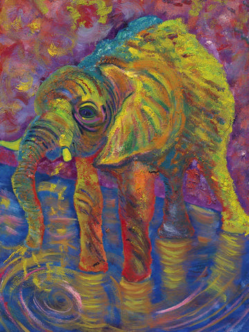 Botswana Elephant, Jen Goldman, 2019, oil on canvas, 40 x 30 in. / 101.6 x 76.2 cm.