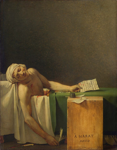 The Death of Marat" by Jacques-Louis David
