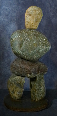 Golem 17, Matthew Mroz, 2023, stone and steel, 15 x 7.5 in. / 38.1 x 19.05 cm.