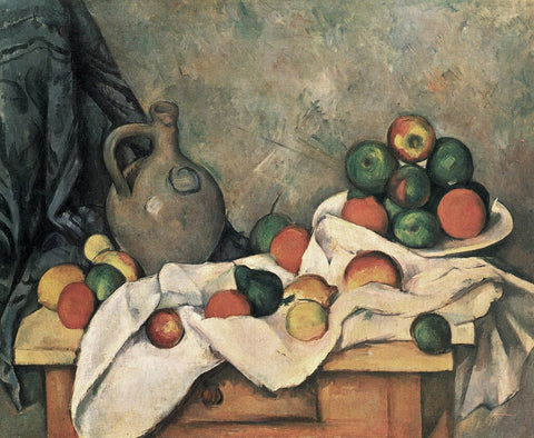 Jug, Curtain and Fruit Bowl" by Paul Cézanne (1894)