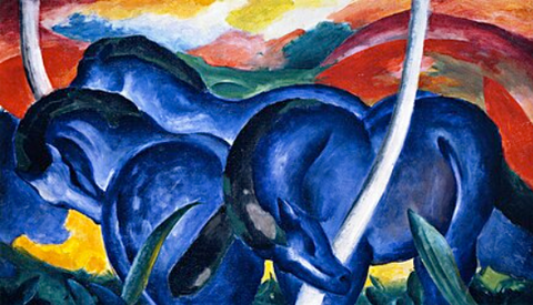 "The Large Blue Horses" (1911) by Franz Marc