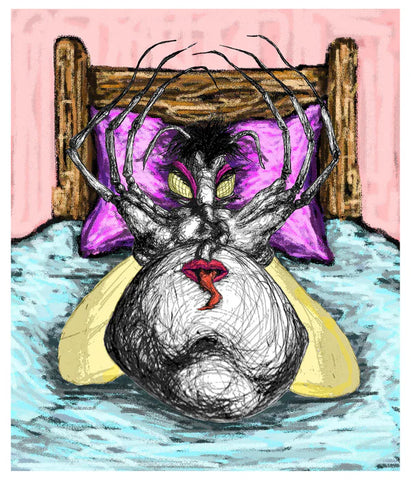 Stop Hiding, Carlos Sullivan, 2024, digital drawing, 8.75 x 7.5 in. / 22.22 x 19.05 cm.