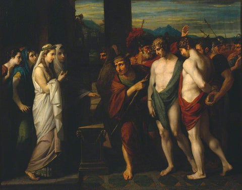 Pylades and Orestes Brought as Victims Before Iphigenia: Painted by Benjamin West