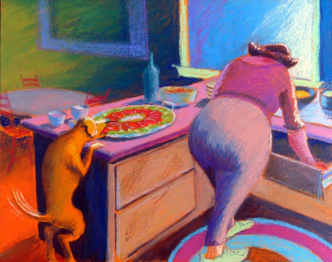 The Opportunist, Jeff Leedy, 2014, oil pastel, 16 x 20 in. / 40.64 x 50.8 cm.