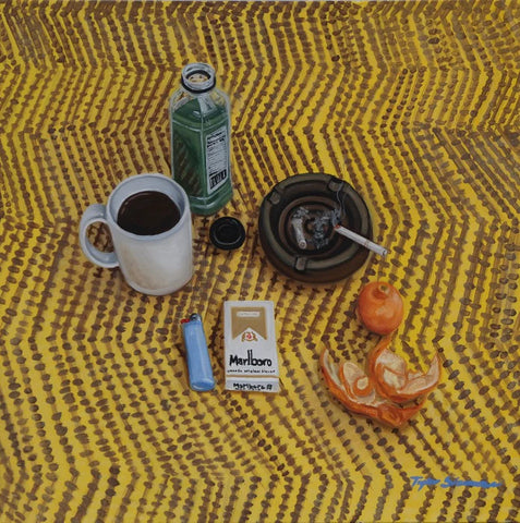 Caffeine, Nicotine, Green Juice, Taylor Sizemore, 2021, oil on canvas, 24 x 24 in. / 60.96 x 60.96 cm.