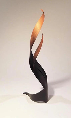 Fire Swirl II : Fire/Tree Series, Robert Sunderman, 2023, mixed media, 15 x 3 x 7 in. / 38.1 x 7.62 x 17.78 cm.