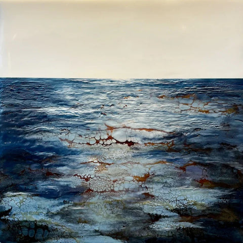 Summer, Alexis Brayton, 2021, encaustic, 10 x 10 in. / 25.4 x 25.4 cm.