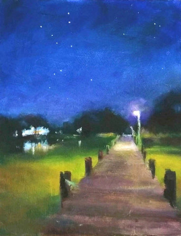 Summer Night, Amy Bartlett Wright, 2022, oil, 14 x 11 in. / 35.56 x 27.94 cm.