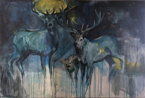 Trinity, Olga Brindar, 2021, acrylic on canvas, 36 x 48 in. / 91.44 x 121.92 cm.