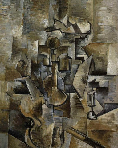 "Violin and Candlestick" by Georges Braque (1910)