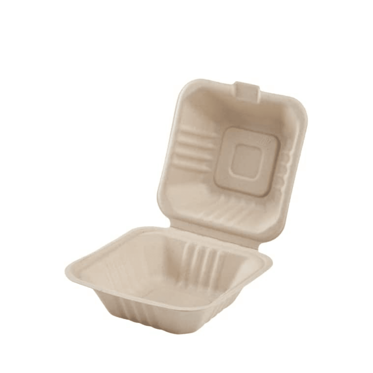 Medium Biodegradable Takeout Boxes - Karat Earth 9''x6'' Bagasse Hinged  Containers - 200 ct