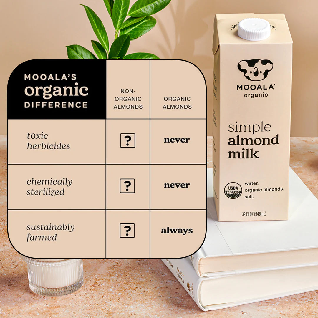 Mooala Simple Organic Almond Milk - 4 Cases of 6, 32oz Cartons (24 Cartons)