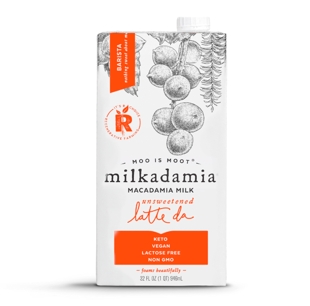 Milkadamia Unsweetened Latte Da Macadamia Milk  - 12 Cartons