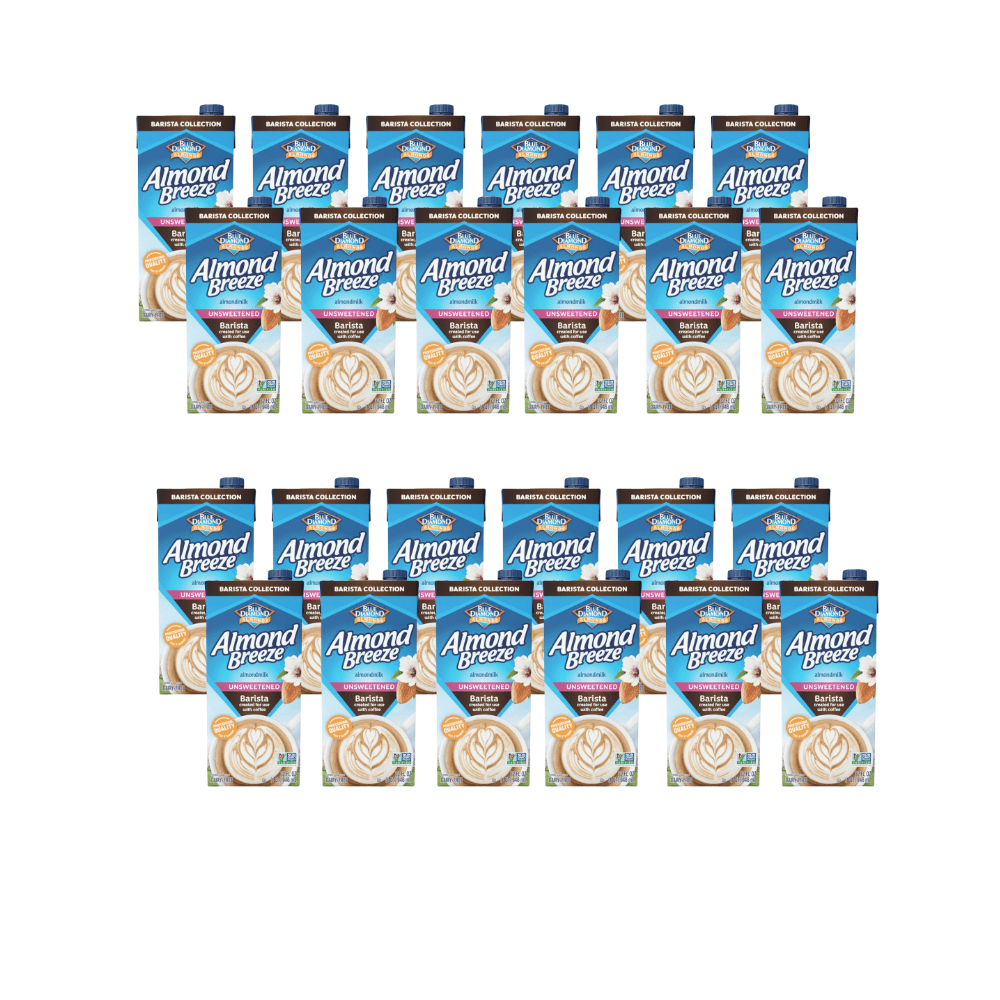 Almond Breeze Barista Blend Unsweetened Almond Milk - 2 cases of 12, 32oz cartons (24 cartons)