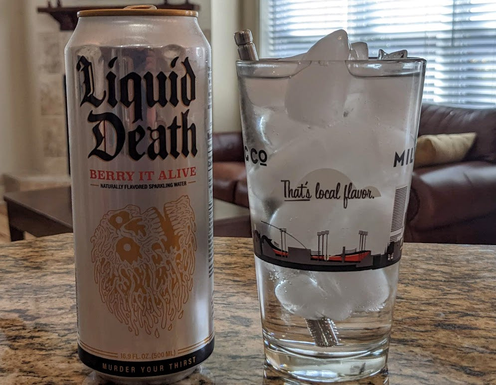 Liquid Death Sparkling Water Berry It Alive